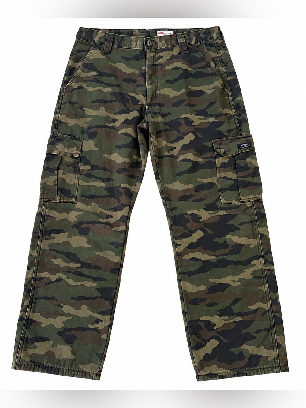 Wrangler Men’s 34x30 Relaxed Fit Fleece Lined Cargo Pants Smooth Green Camo